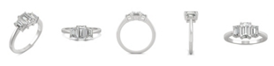 Charles & Colvard Moissanite Emerald Cut Three Stone Ring 1-1/2 ct. t.w. Diamond Equivalent in 14k White or Yellow Gold
